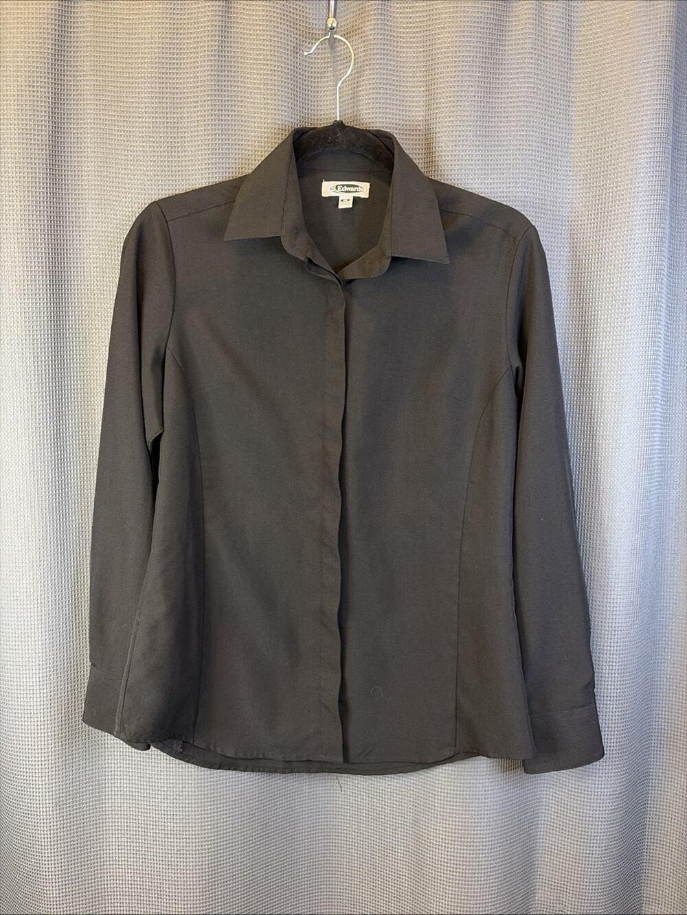 Edwards Women’s Black Button‑Up Shirt XS 100% Polyester